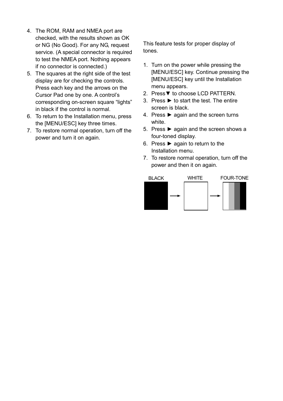 8 test pattern | Furuno LS-6100 User Manual | Page 31 / 47