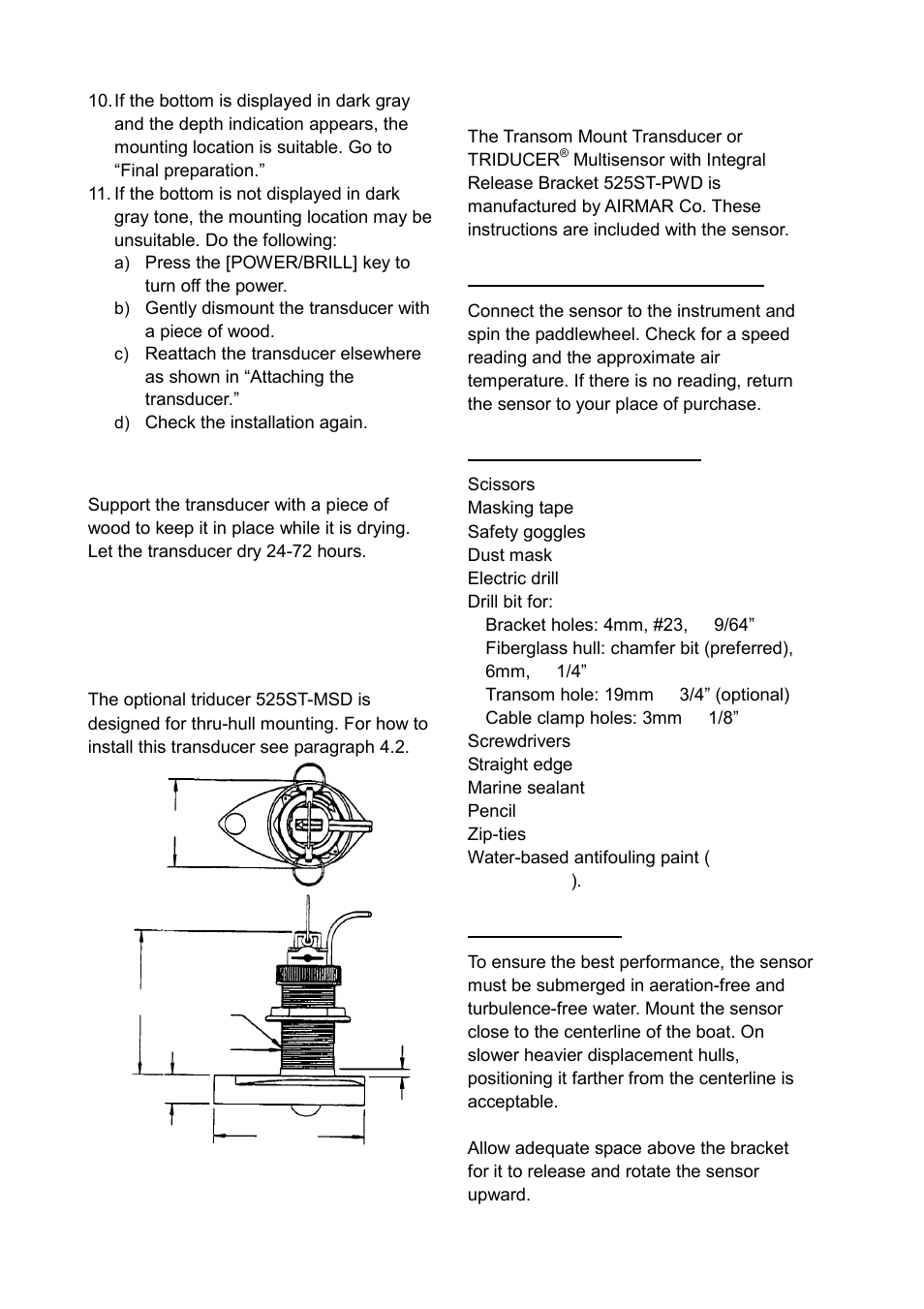 5 optional triducer, Final preparation, 525st-msd | 525st-pwd | Furuno LS-6100 User Manual | Page 37 / 47