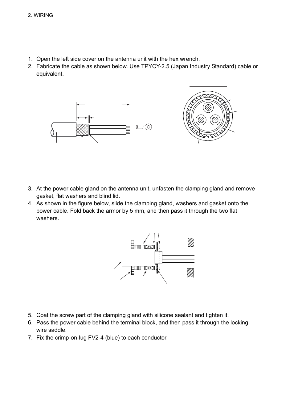 Fabricating power cable tpycy-2.5 | Furuno 2837S User Manual | Page 30 / 123