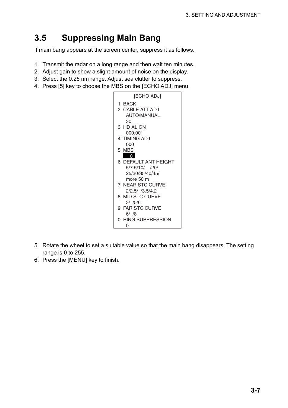 5 suppressing main bang | Furuno 2837S User Manual | Page 47 / 123