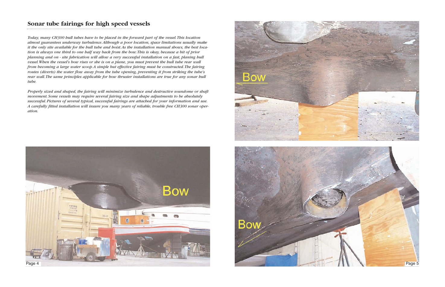 Sonar tube fairings for high speed vessels | Furuno CH300 User Manual | Page 6 / 12