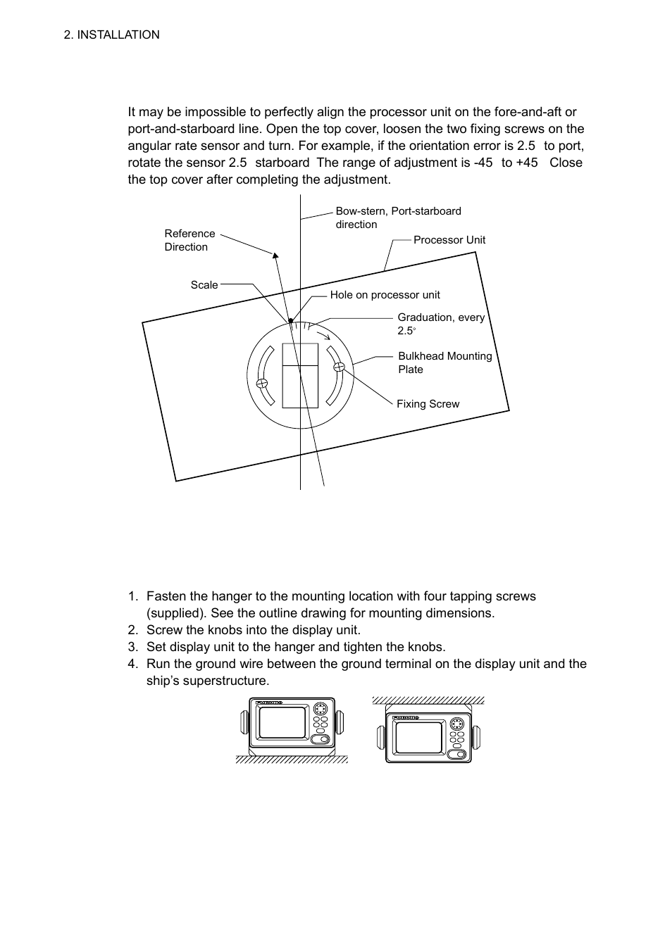 4 installing the display unit, 1 desktop, overhead mounting | Furuno SC-60 User Manual | Page 28 / 106