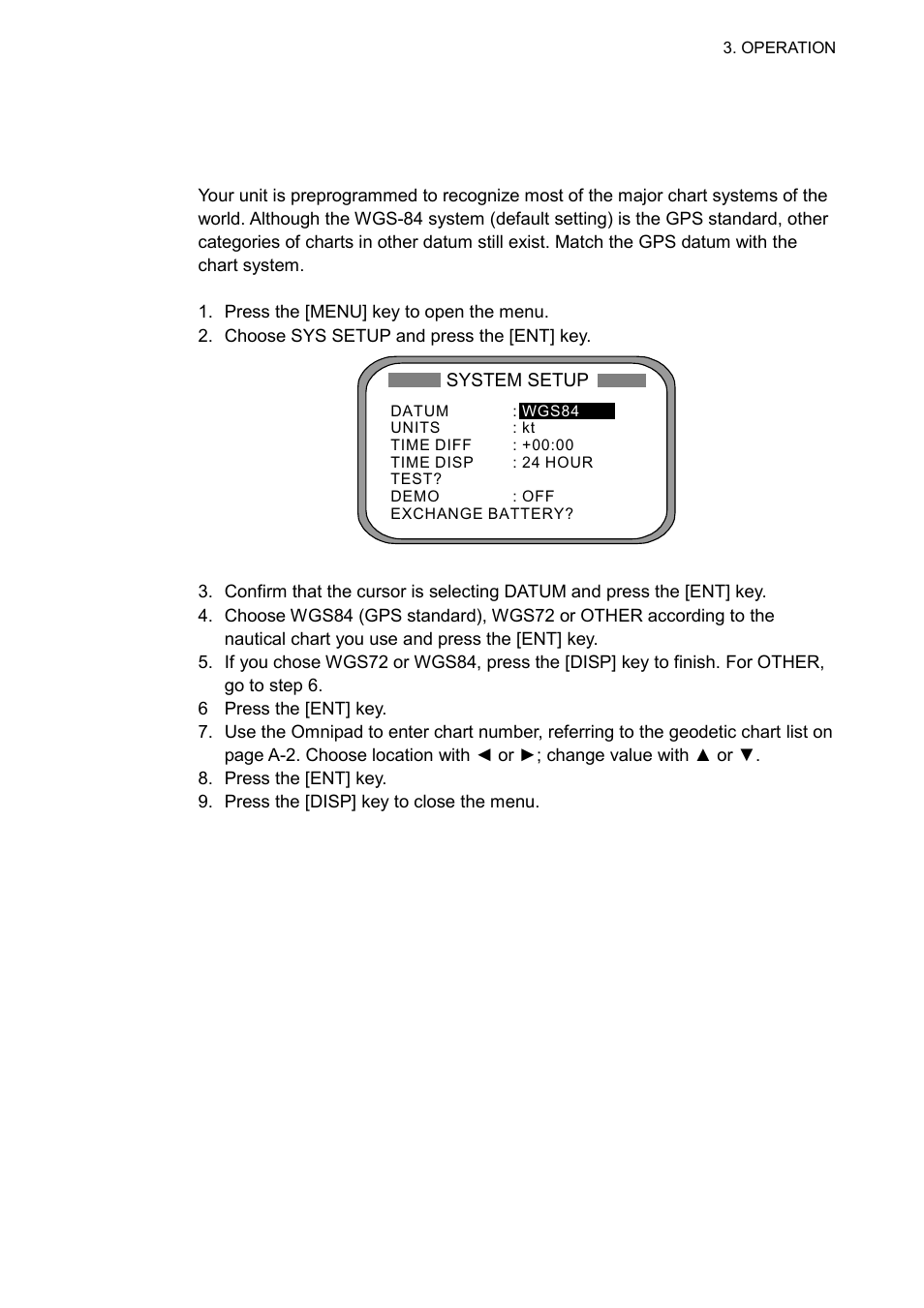 9 sysytemu setup, 9 system setup, 1 geodetic data | Furuno SC-60 User Manual | Page 49 / 106