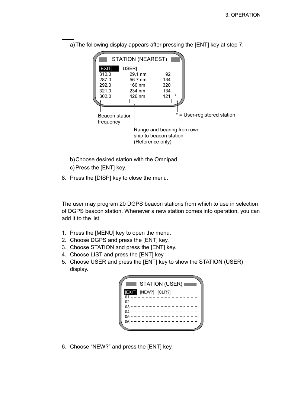 2 programming user beacon stations | Furuno SC-60 User Manual | Page 53 / 106