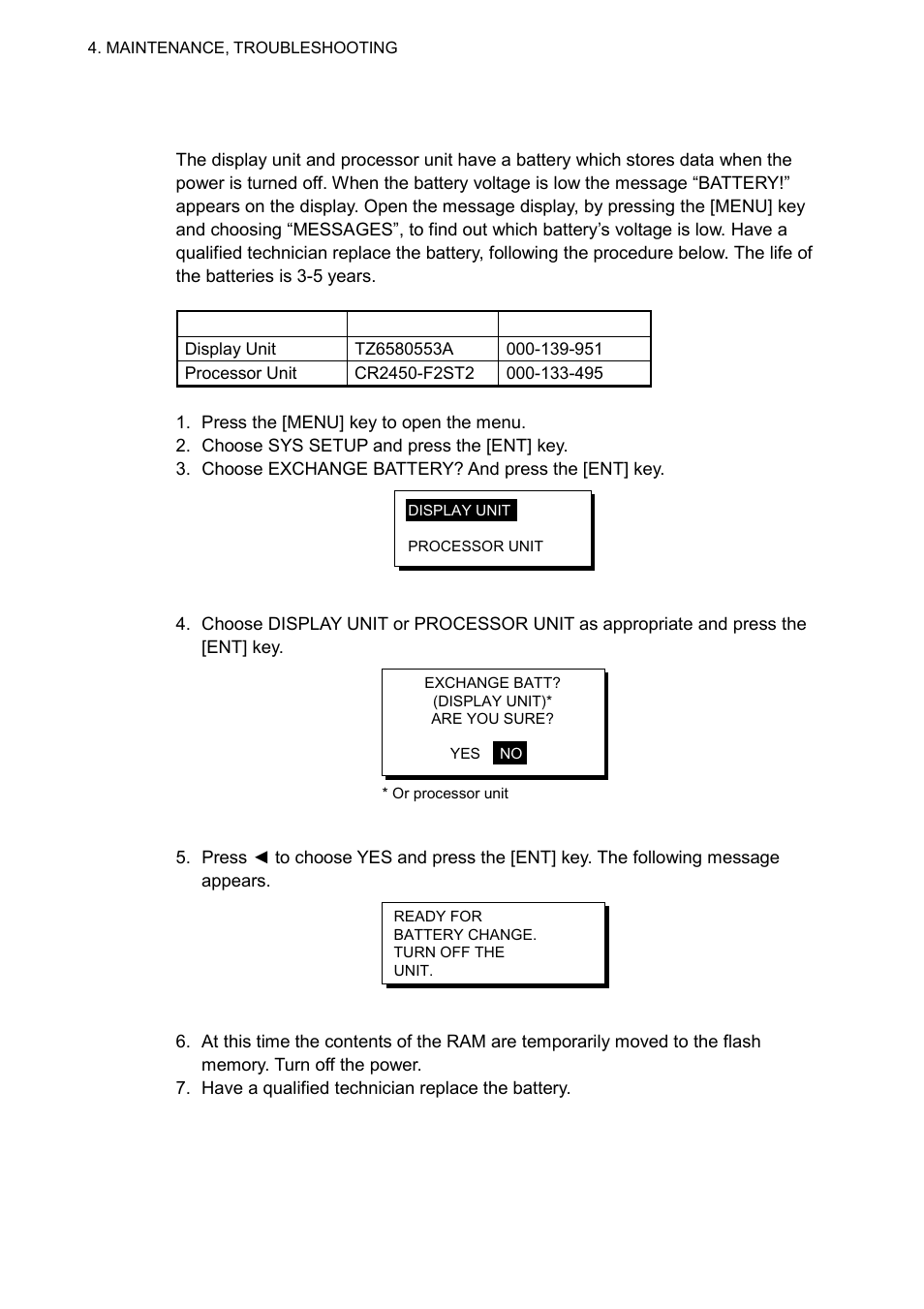 6 replacement of battery | Furuno SC-60 User Manual | Page 64 / 106