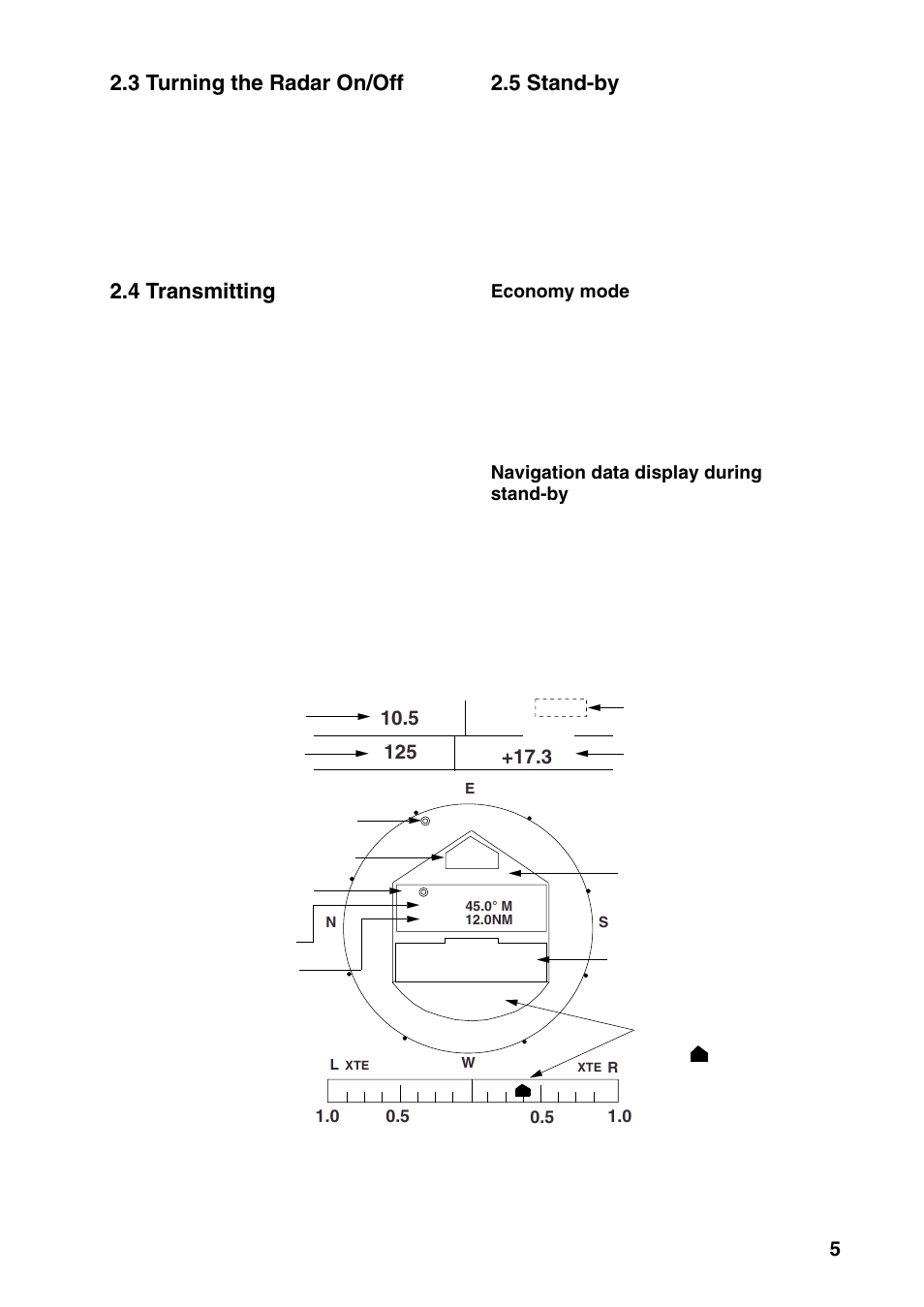 3 turning the radar on/off, 4 transmitting, 5 stand-by | Furuno 1832 User Manual | Page 19 / 64