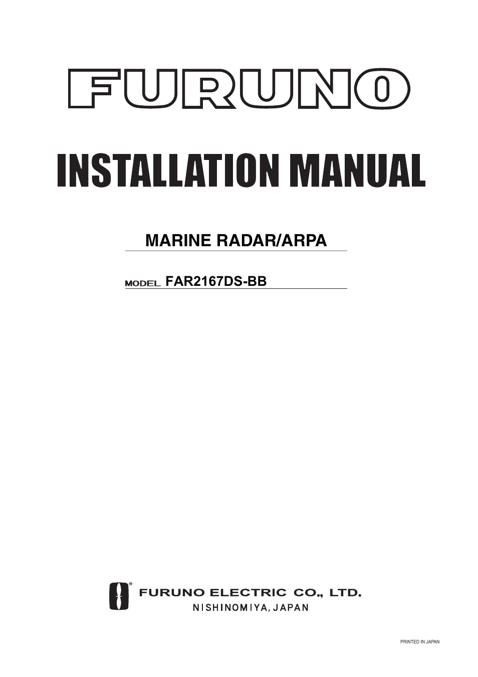 Furuno FAR2167DS-BB User Manual | 109 pages