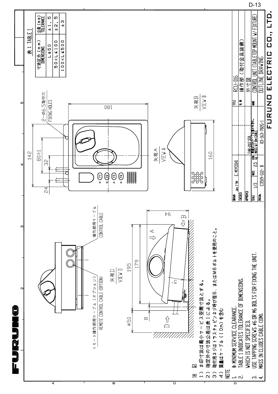 D-13 | Furuno FAR2167DS-BB User Manual | Page 102 / 109