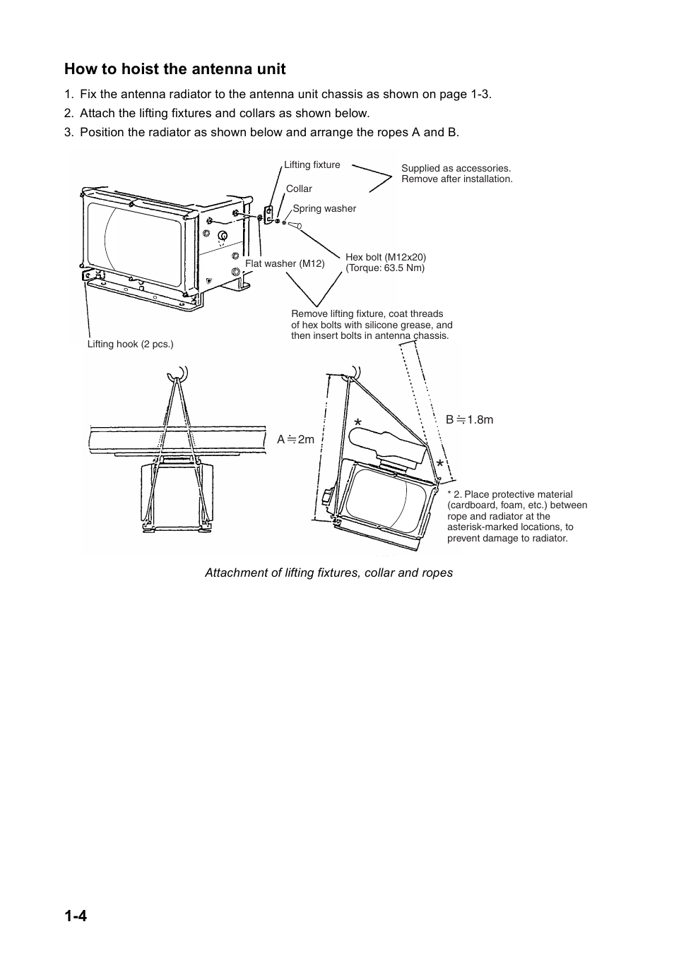 4 how to hoist the antenna unit | Furuno FAR2167DS-BB User Manual | Page 11 / 109