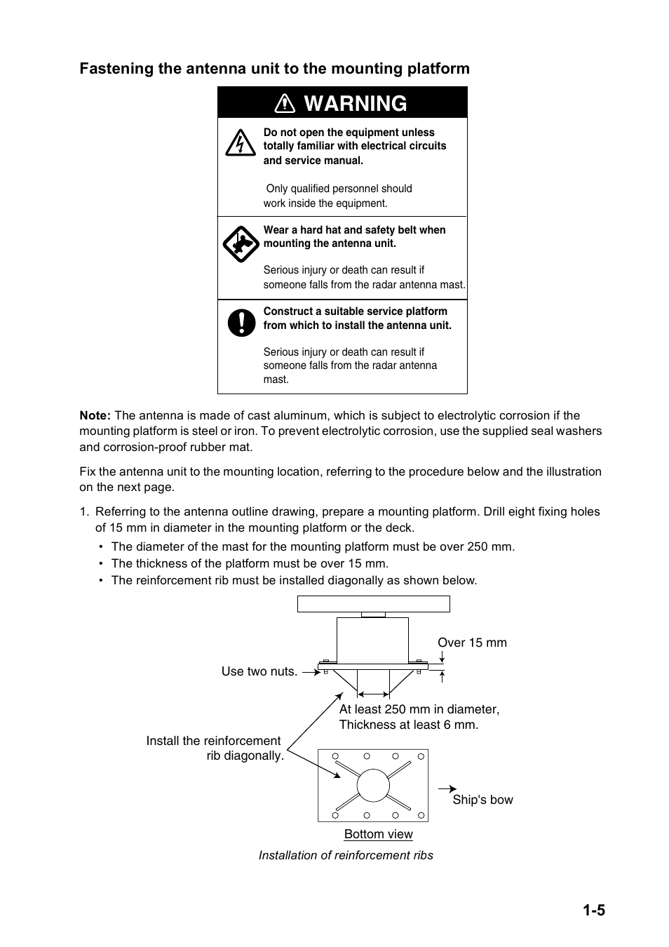 Warning | Furuno FAR2167DS-BB User Manual | Page 12 / 109