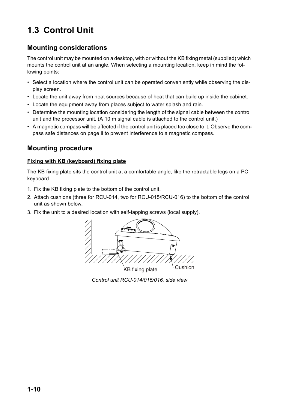 3 control unit, Mounting considerations, Mounting procedure | Furuno FAR2167DS-BB User Manual | Page 17 / 109