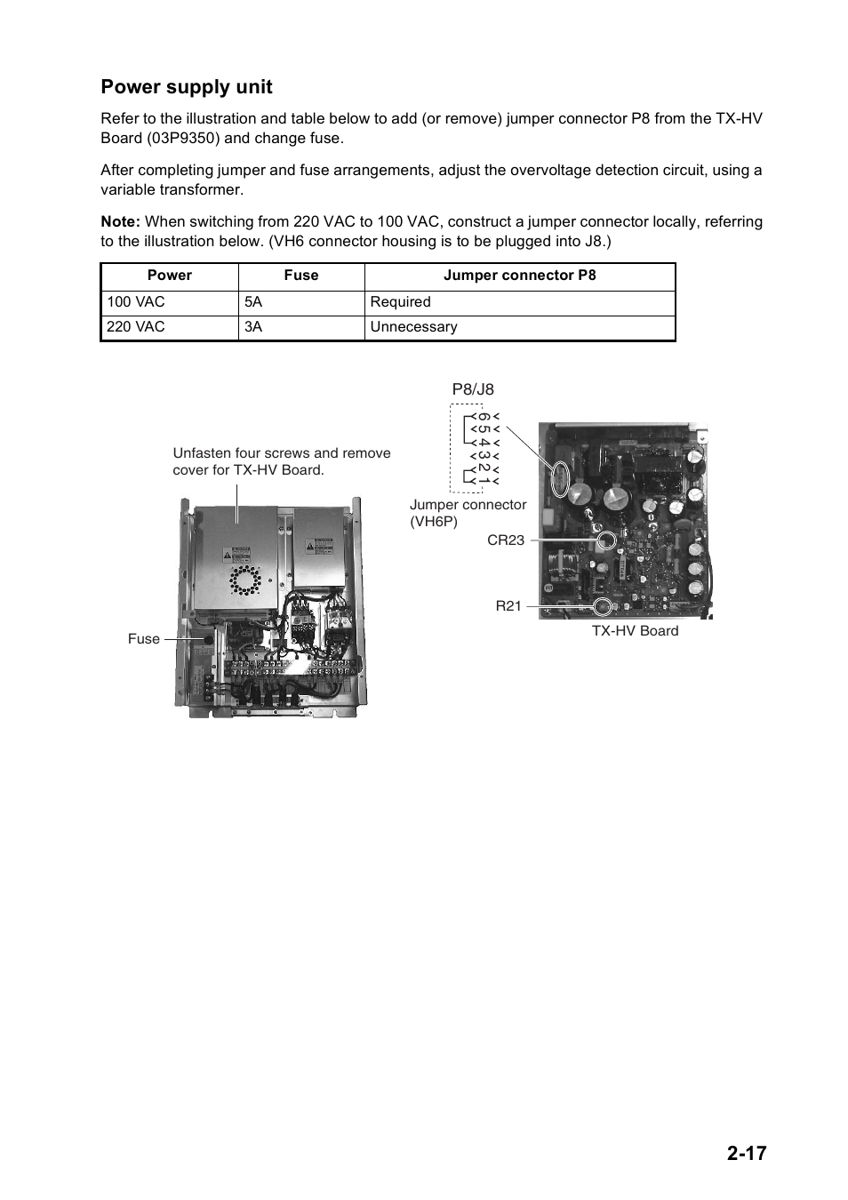 17 power supply unit | Furuno FAR2167DS-BB User Manual | Page 40 / 109