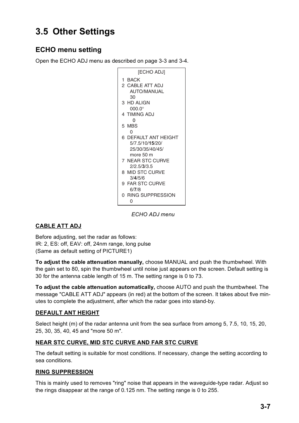 5 other settings, Echo menu setting | Furuno FAR2167DS-BB User Manual | Page 48 / 109