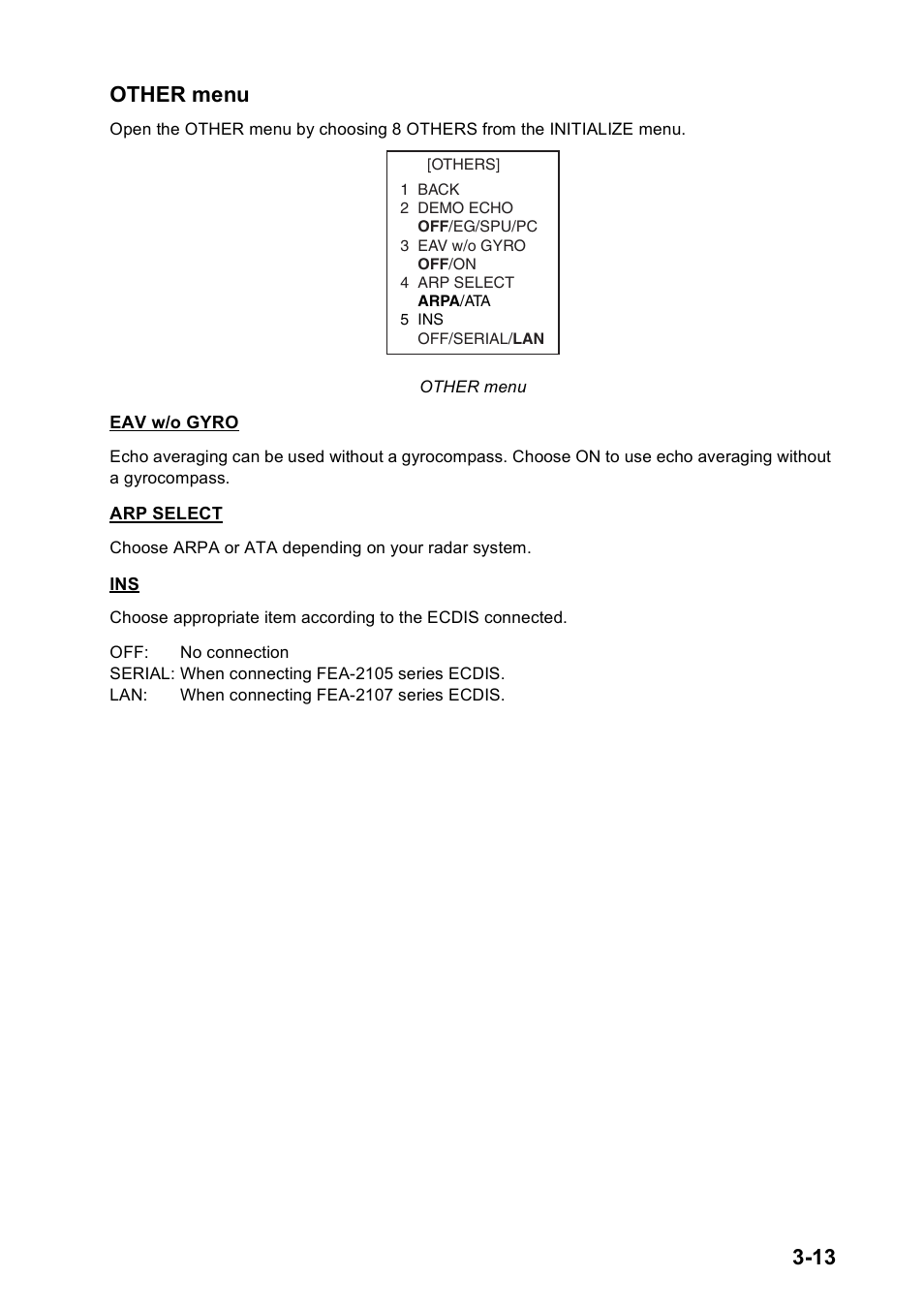 13 other menu | Furuno FAR2167DS-BB User Manual | Page 54 / 109