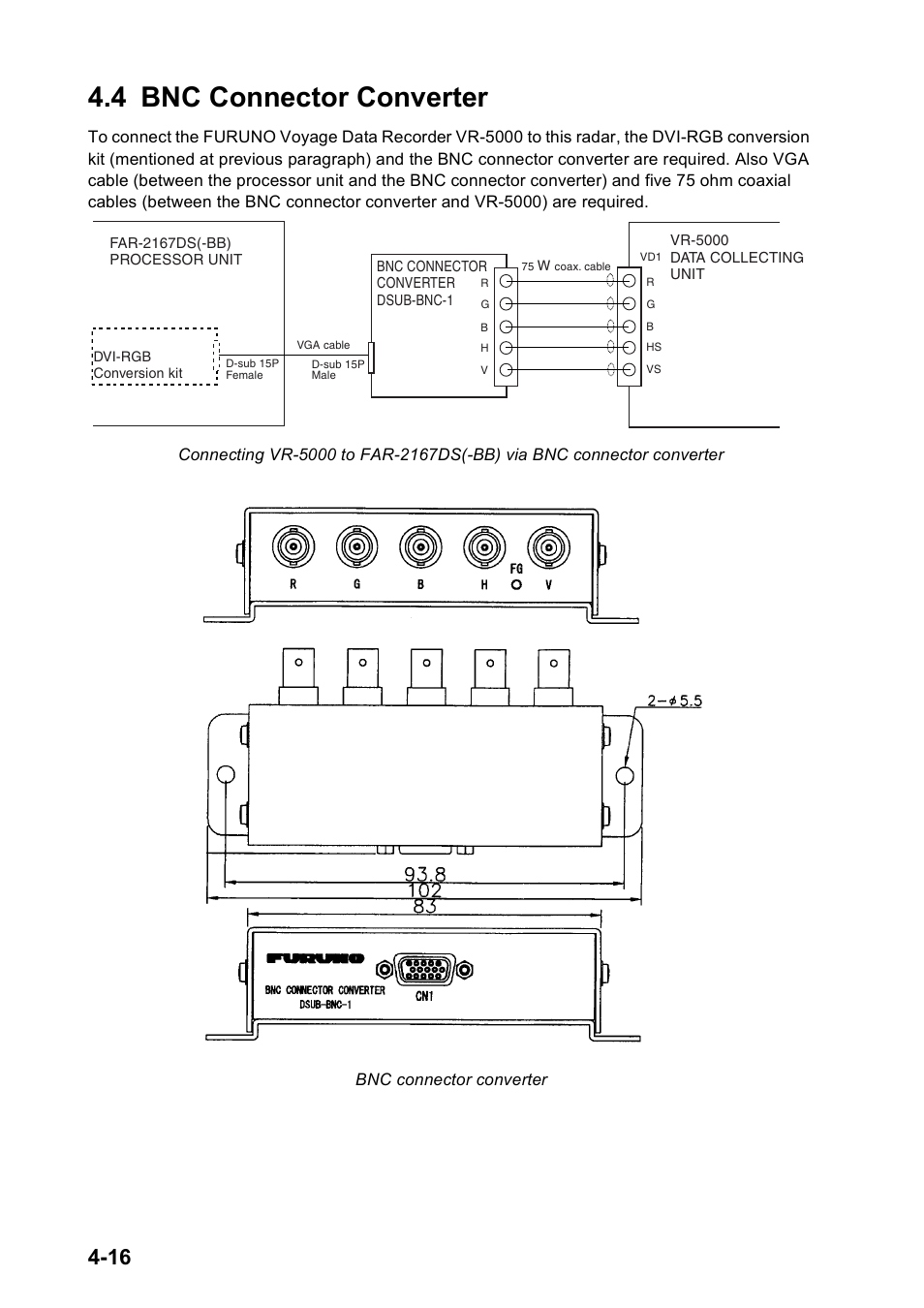 4 bnc connector converter | Furuno FAR2167DS-BB User Manual | Page 71 / 109