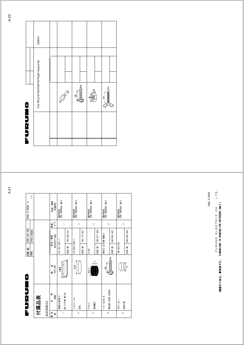 A-22, A-21 | Furuno FAR2167DS-BB User Manual | Page 84 / 109