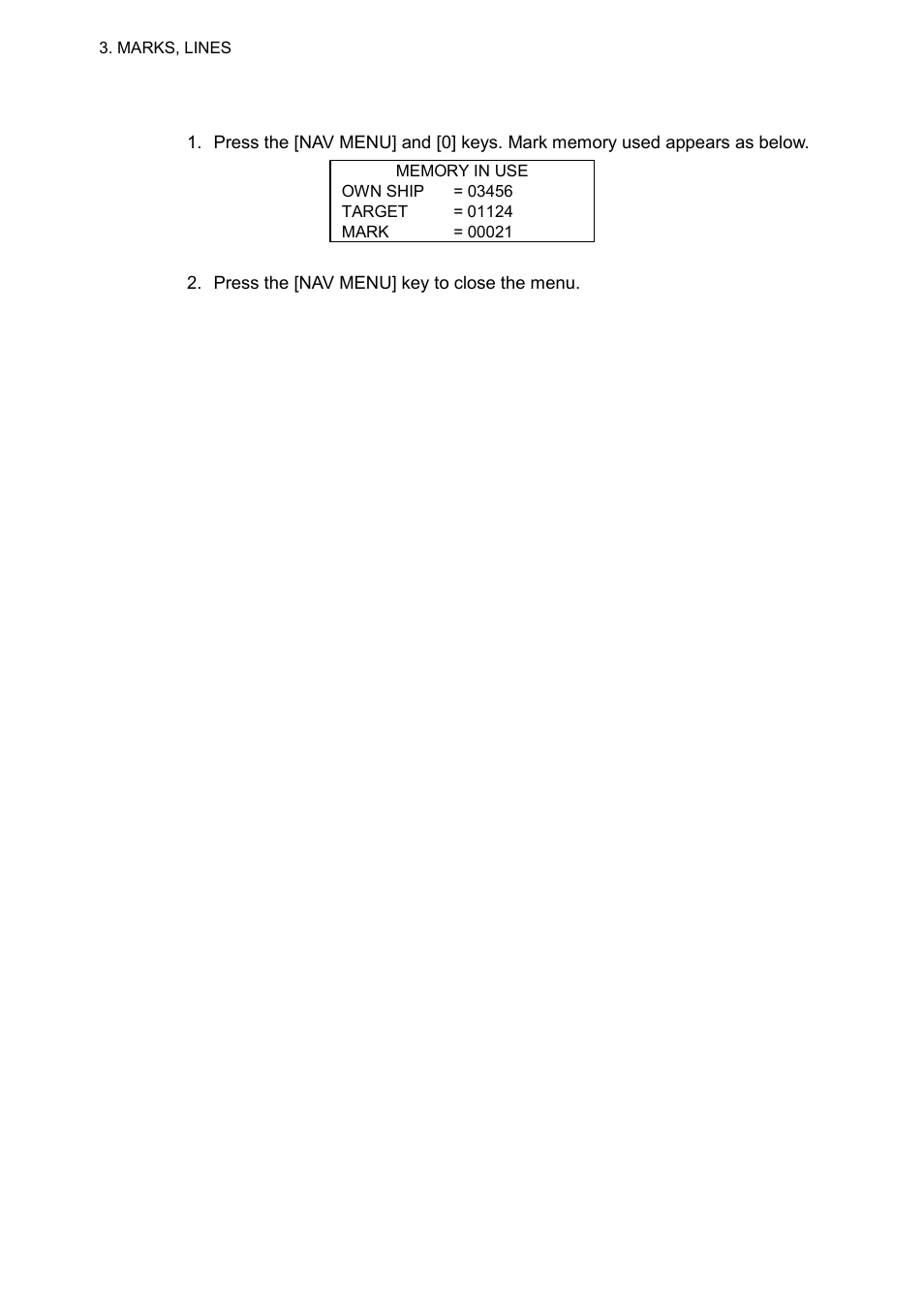 5 finding mark/line memory used | Furuno RP-250 User Manual | Page 22 / 73