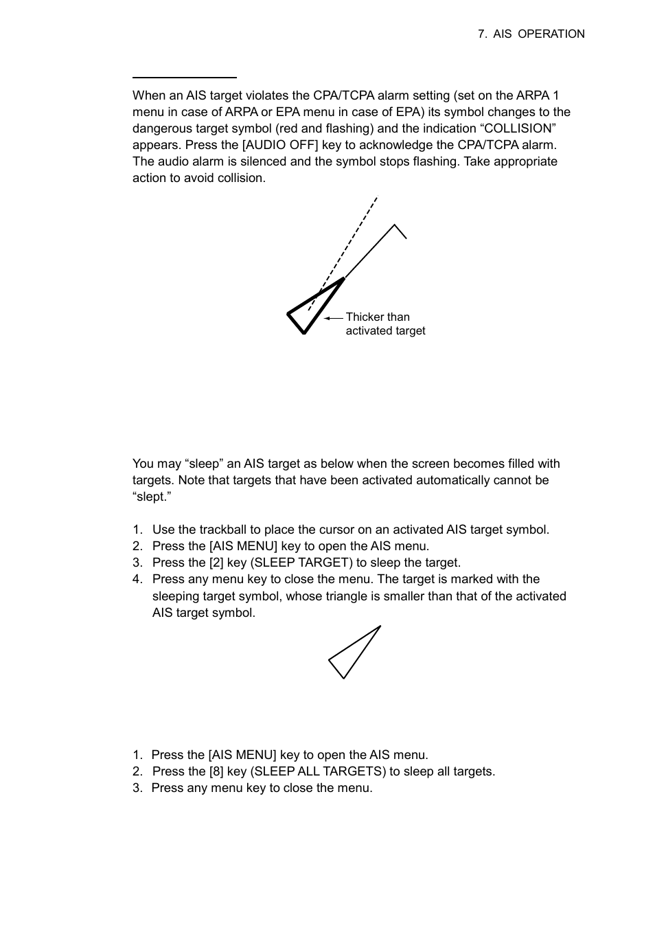 4 sleeping targets | Furuno RP-250 User Manual | Page 39 / 73