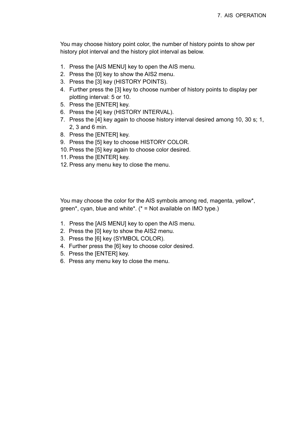 9 ais symbol color | Furuno RP-250 User Manual | Page 45 / 73
