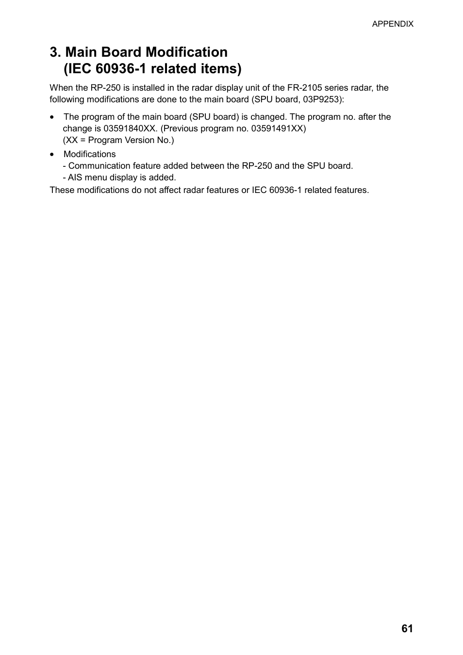 Furuno RP-250 User Manual | Page 67 / 73