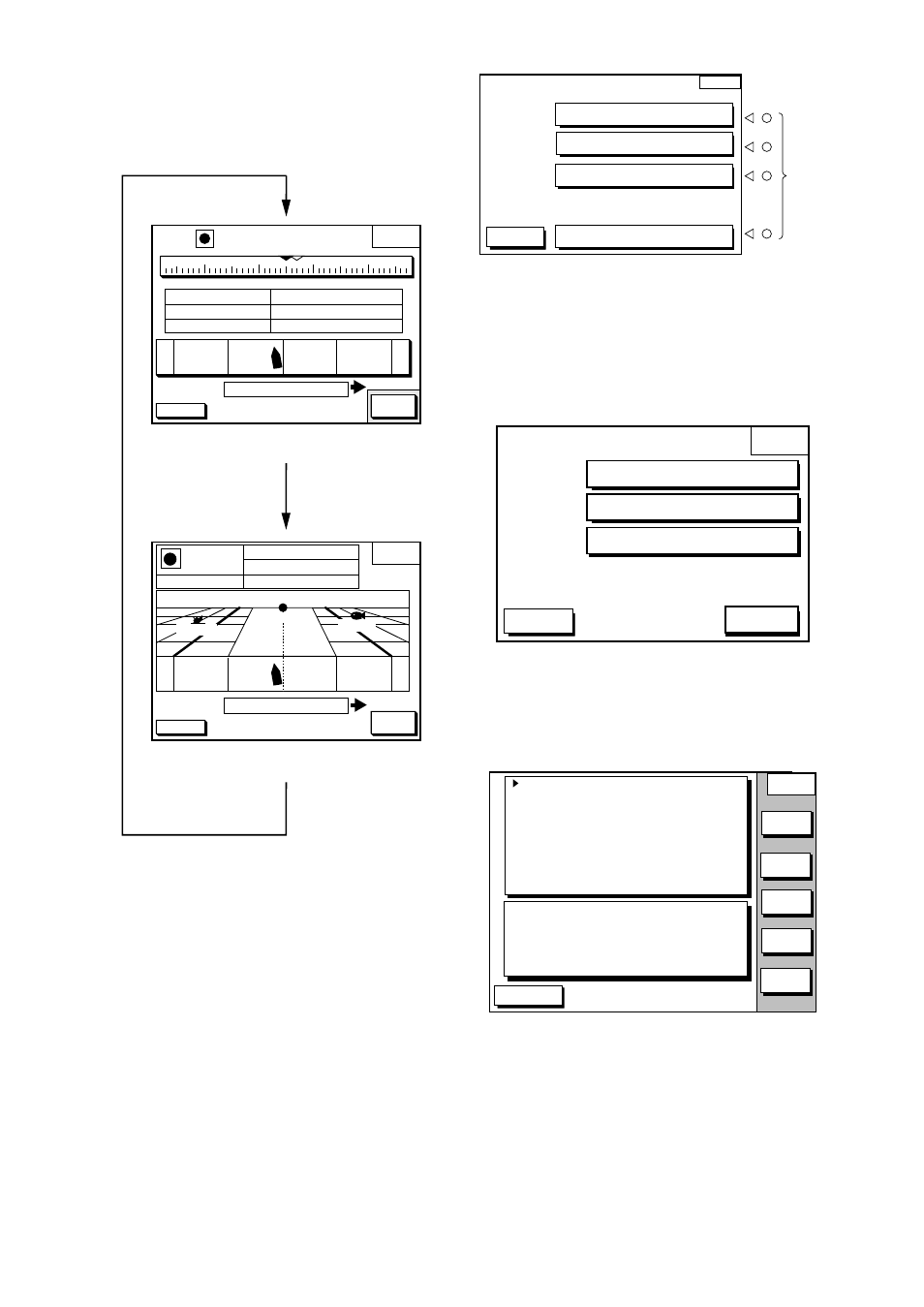 6 menu operation, soft keys, Q p < 0 1, Steering display, highway display | Figure 1-6 steering display, highway display, Figure 1-9 track control menu, Steering display] [highway display, Tracking | Furuno GP-1650 User Manual | Page 12 / 94