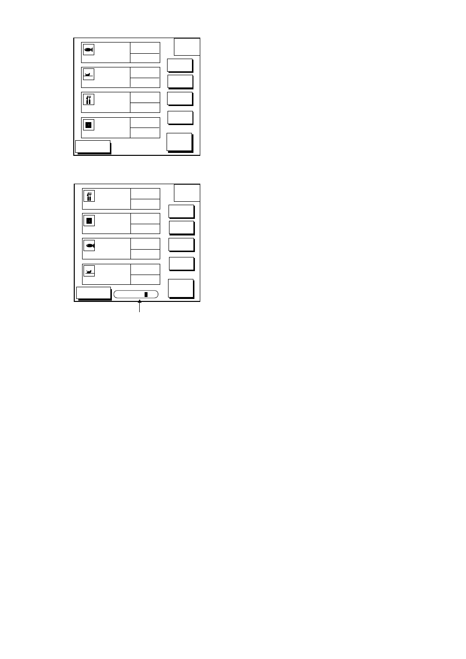 2 erasing individual waypoints, 3 changing waypoint data, Erasing waypoints by the cursor | Erasing waypoints through the waypoint list, Fish01, Figure 5-9 local list, Wpt001, Abcdef, Bridge, Search window | Furuno GP-1650 User Manual | Page 34 / 94