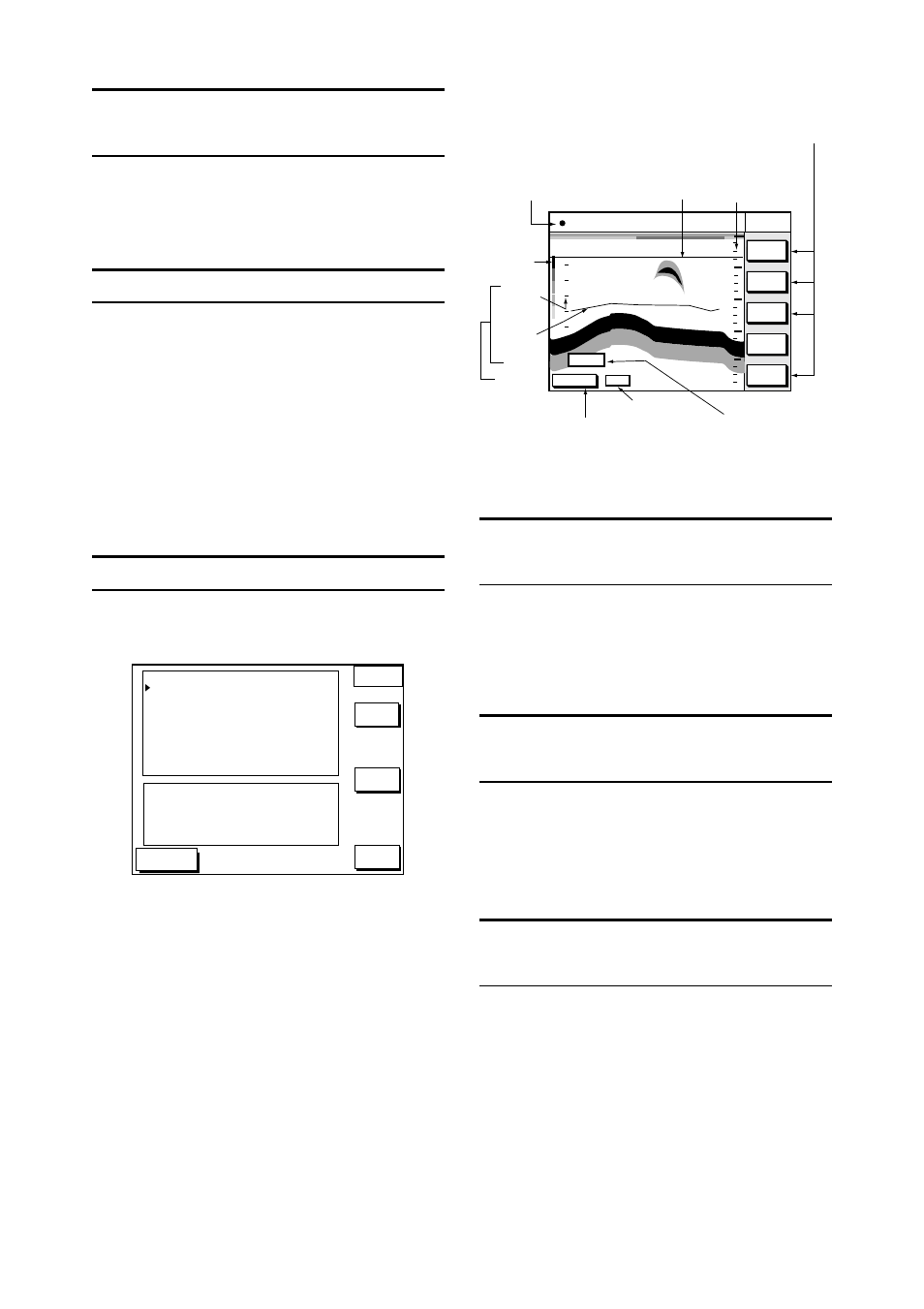 Setting destination by waypoint number, Cancelling destination, Setting arrival alarm | Showing the sounder display, Selecting the sounder display mode, Automatic sounder operation, Sounder | Furuno GP-185F User Manual | Page 3 / 4