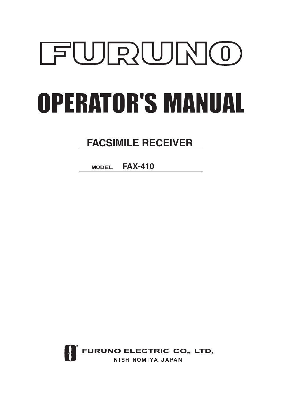 Furuno FAX-410 User Manual | 40 pages