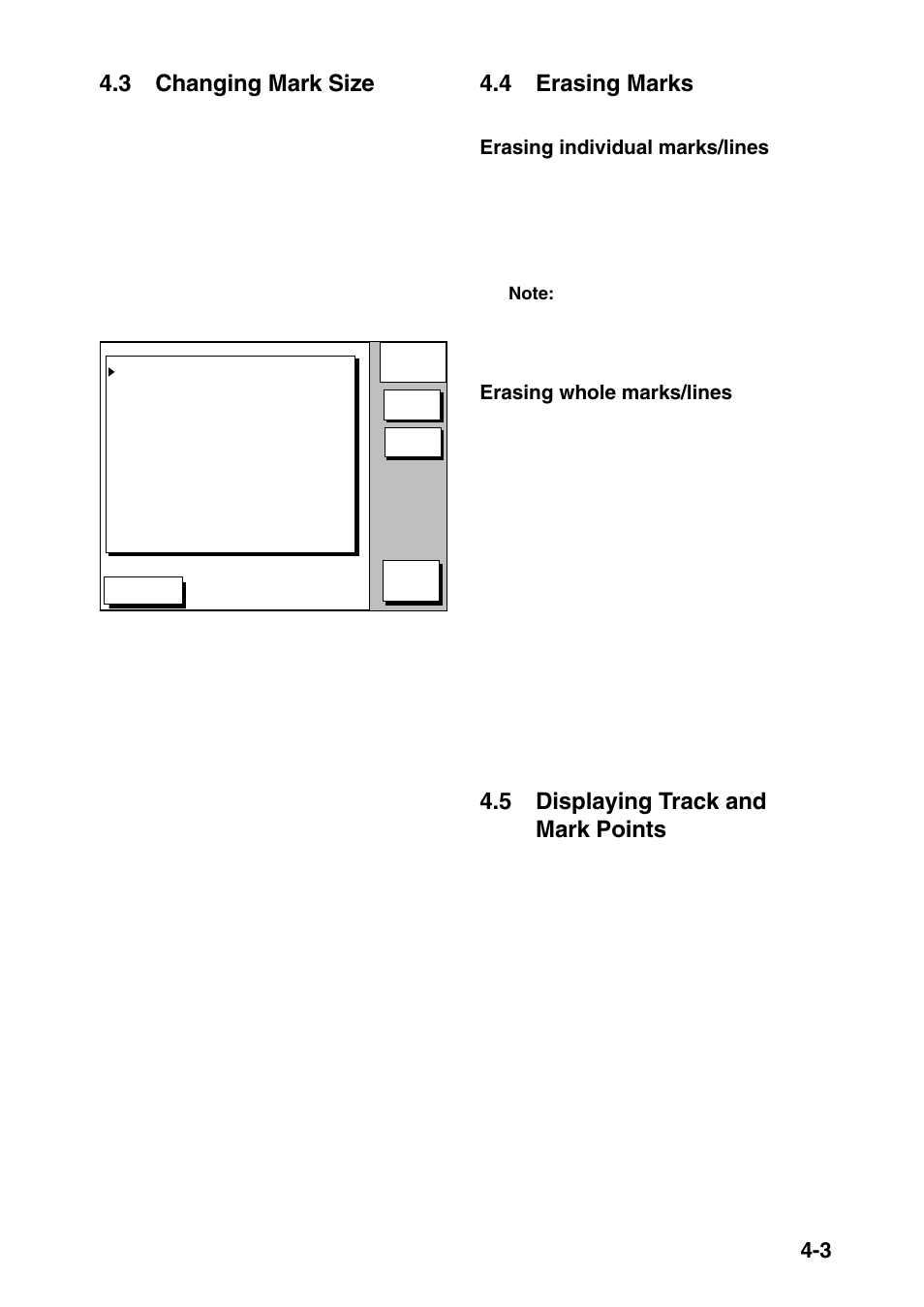 3 changing mark size, 4 erasing marks, 5 displaying track and mark points | Furuno GP-1850D User Manual | Page 29 / 94