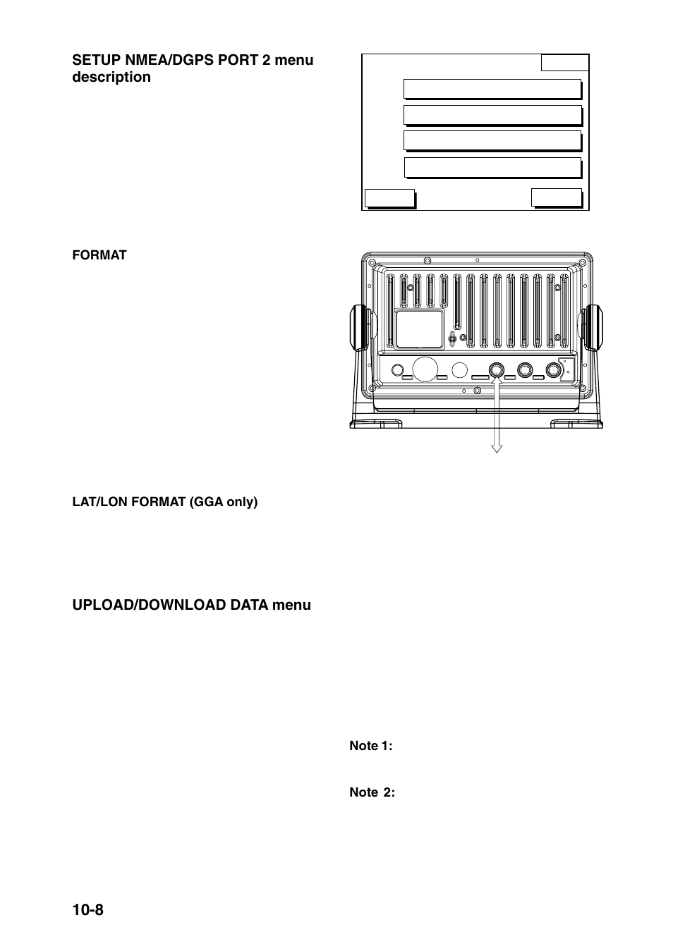 Setup nmea/dgps port 2 menu description, Upload/download data menu, Figure 10-15 upload/download menu | Furuno GP-1850D User Manual | Page 64 / 94