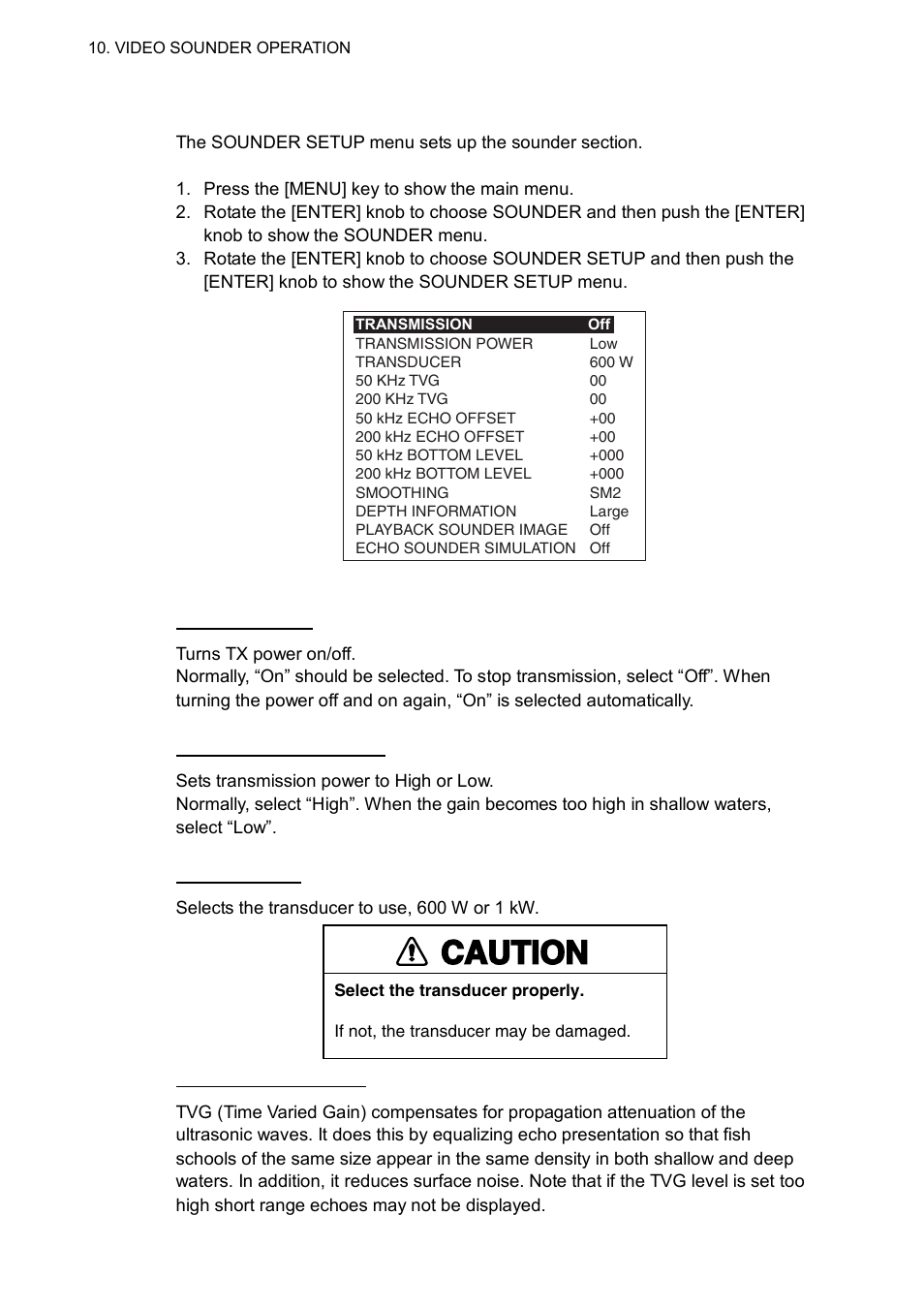 14 sounder setup menu, Caution | Furuno GP-7000F User Manual | Page 108 / 132