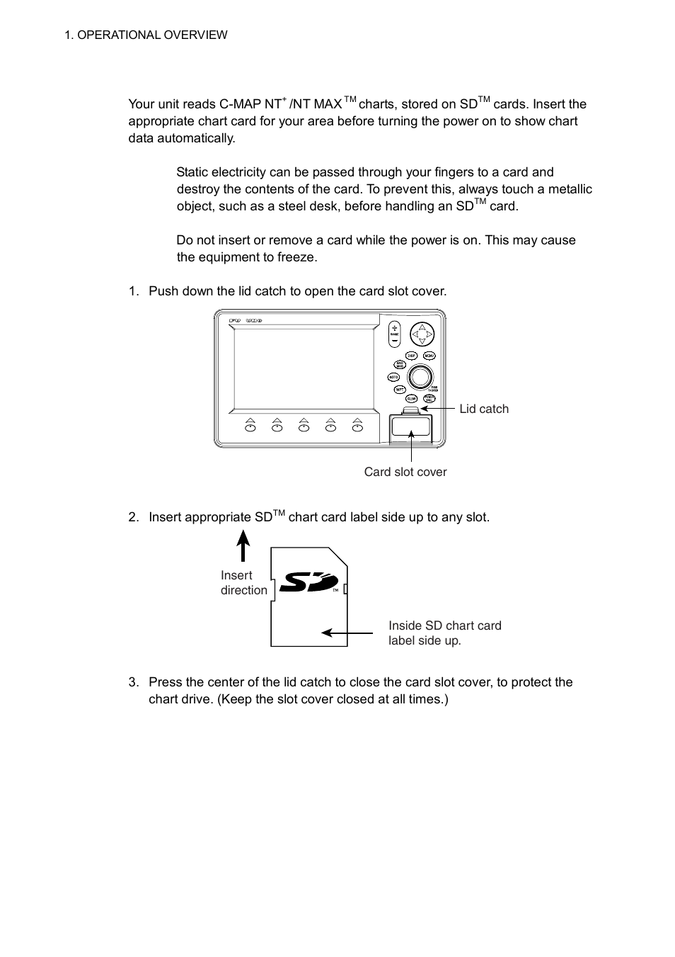 2 loading an sd tm chart card, 2 loading an sd, Chart card | Furuno GP-7000F User Manual | Page 12 / 132