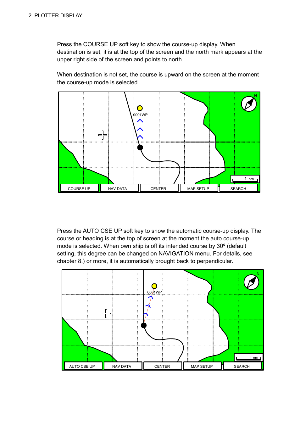 2 2.1.2 course-up, 3 auto course-up | Furuno GP-7000F User Manual | Page 22 / 132