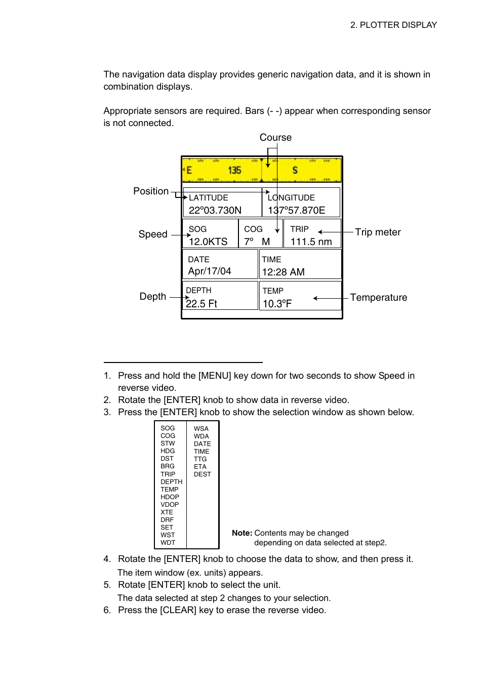 4 navigation data display | Furuno GP-7000F User Manual | Page 25 / 132