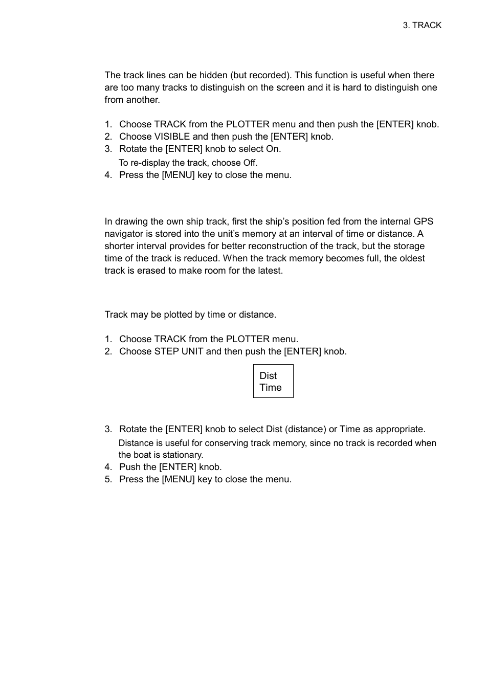 5 hiding the track, 6 track plotting method and interval | Furuno GP-7000F User Manual | Page 35 / 132