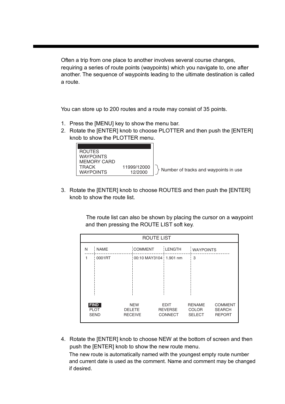 Route, 1 entering routes | Furuno GP-7000F User Manual | Page 47 / 132