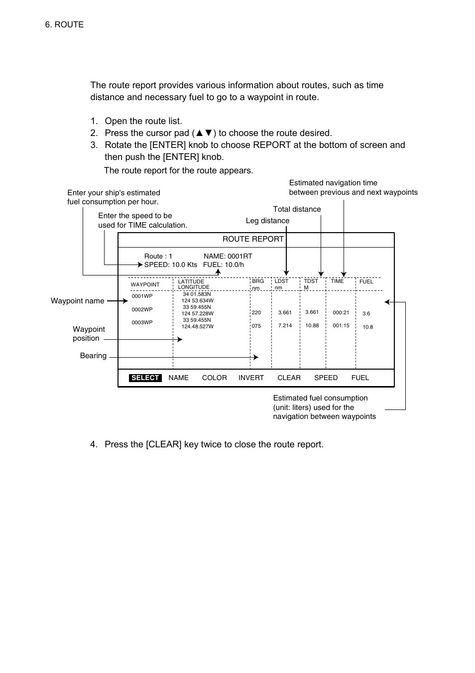 6 information on route report | Furuno GP-7000F User Manual | Page 52 / 132