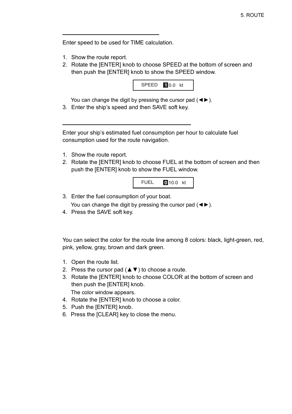 7 changing the color of route line | Furuno GP-7000F User Manual | Page 53 / 132