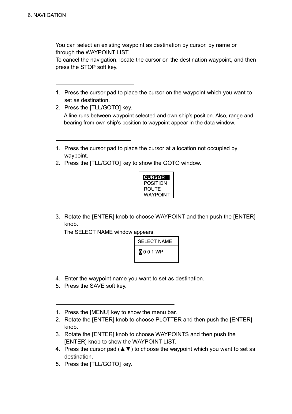 2 navigating to waypoints | Furuno GP-7000F User Manual | Page 58 / 132