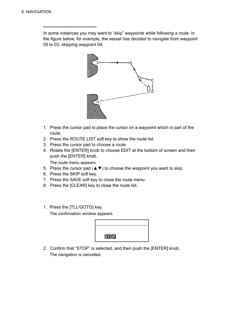 4 canceling navigation, 4 cancelling navigation | Furuno GP-7000F User Manual | Page 60 / 132