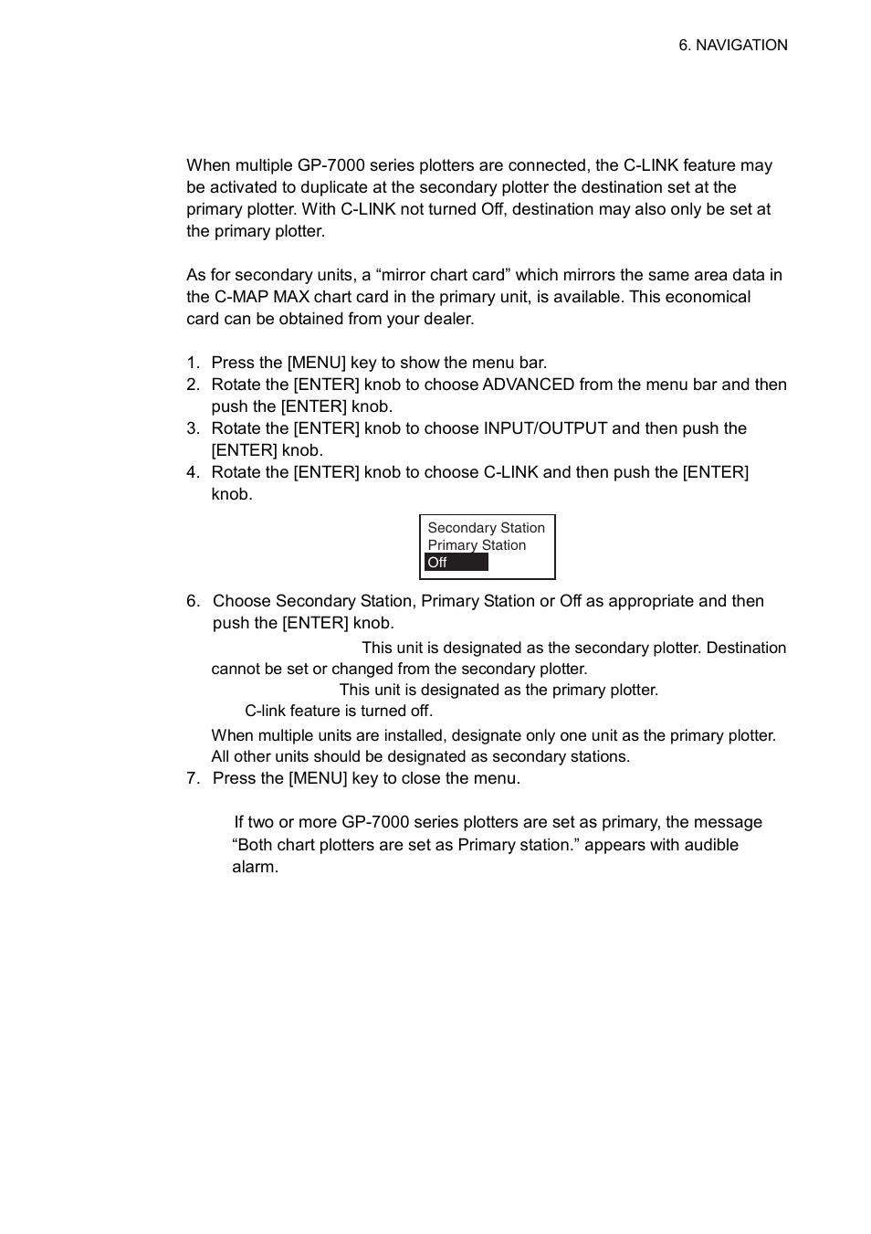 5 affecting the destination set at primary unit to | Furuno GP-7000F User Manual | Page 61 / 132