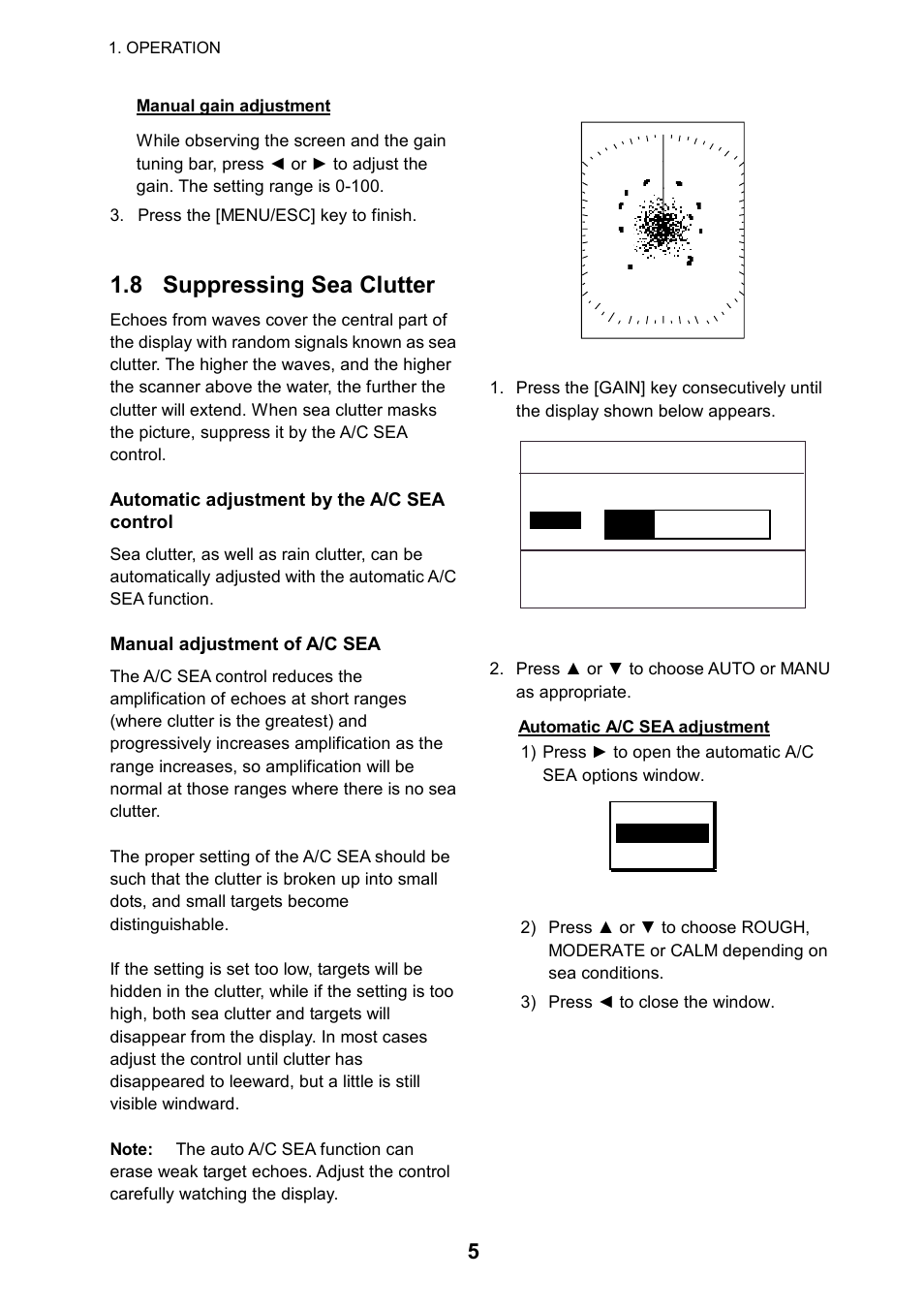 8 suppressing sea clutter | Furuno 1715 User Manual | Page 13 / 48