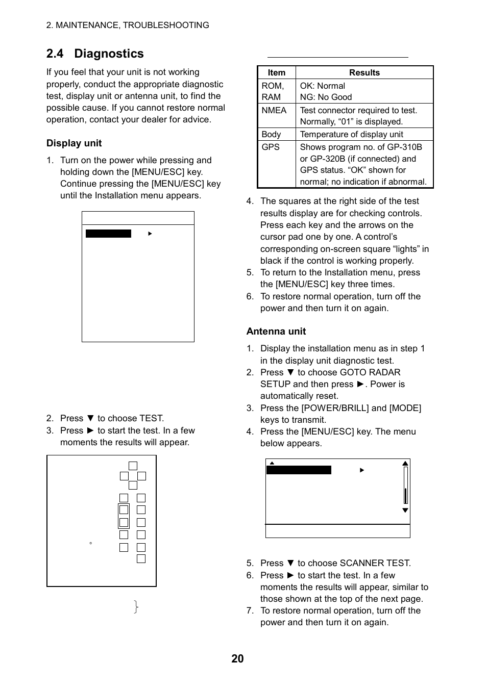 4 diagnostics | Furuno 1715 User Manual | Page 28 / 48