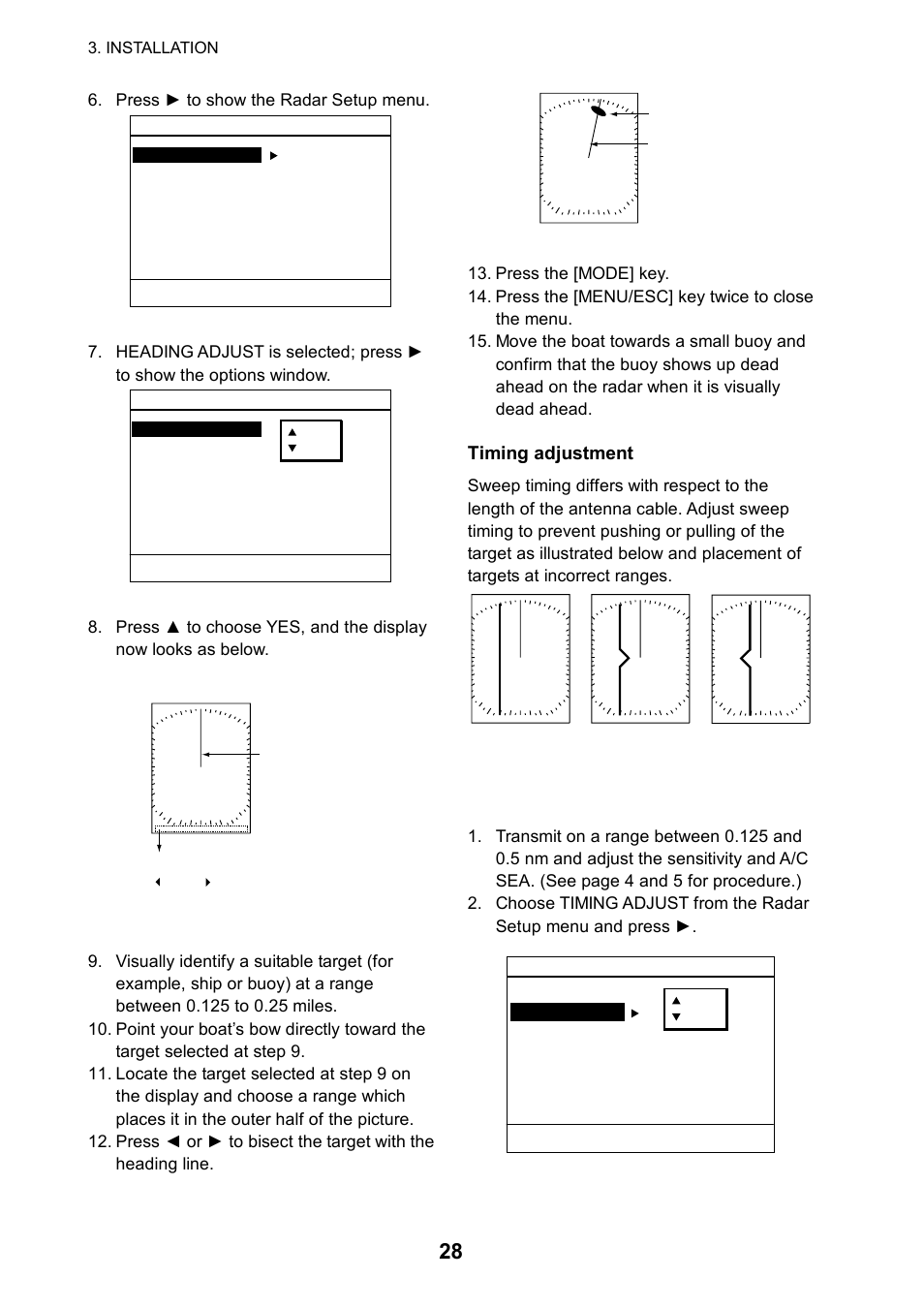 Timing adjustment | Furuno 1715 User Manual | Page 36 / 48