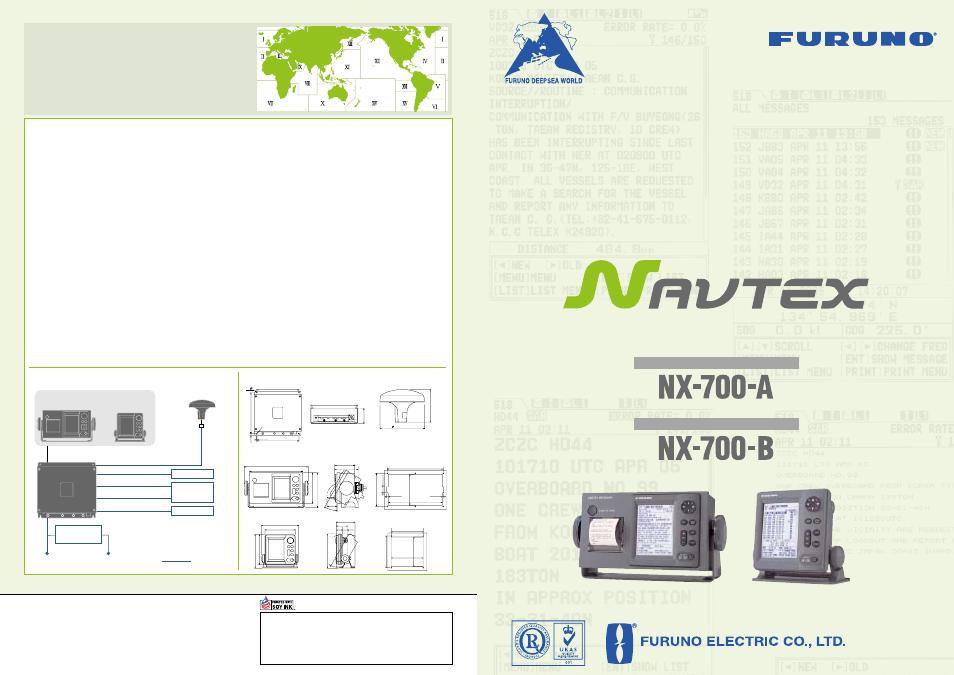 Furuno Navtex NX-700-B User Manual | 2 pages