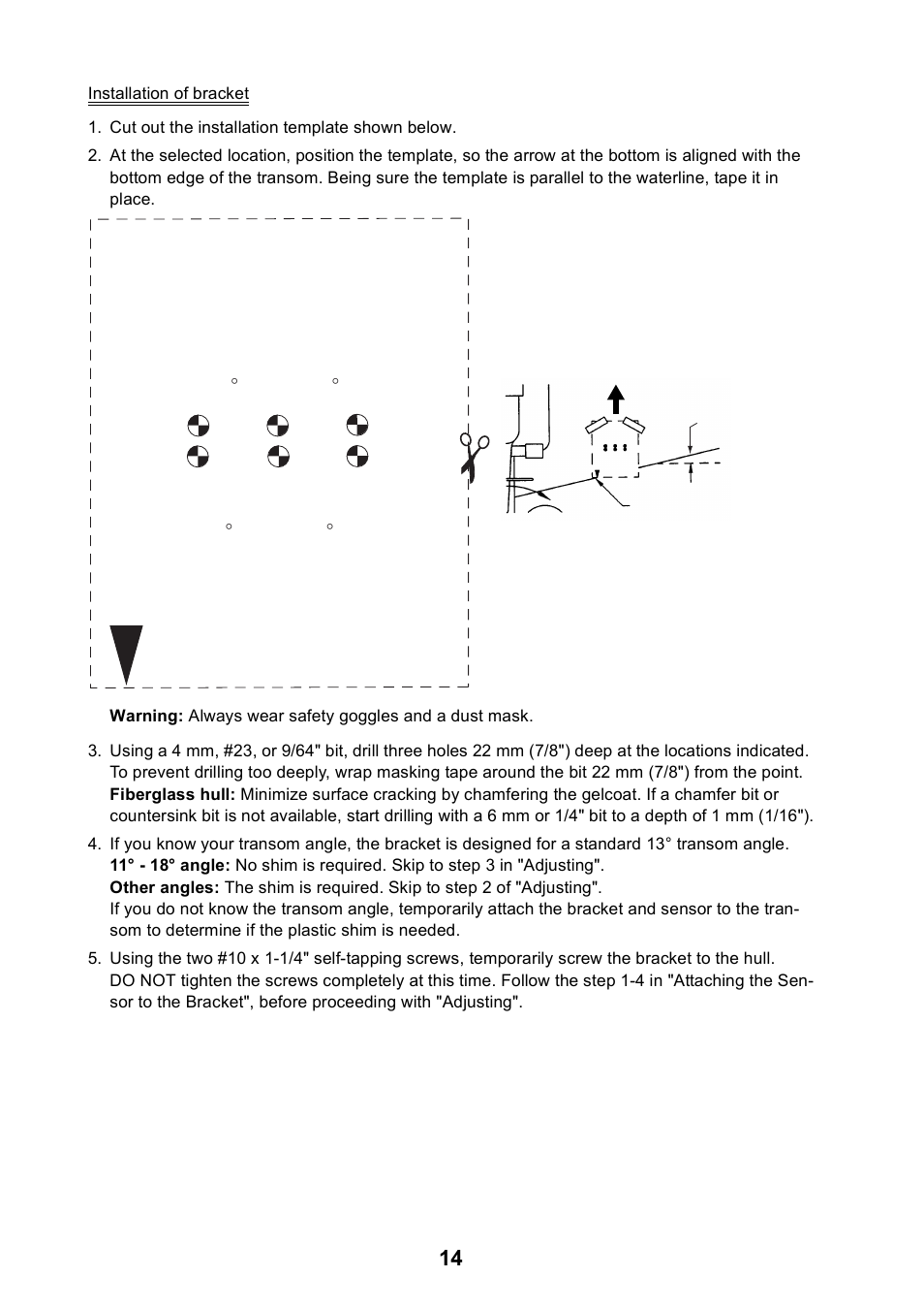 Installation template | Furuno GP-7000F User Manual | Page 20 / 52