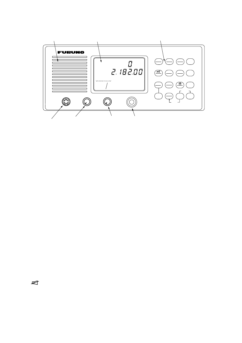 2 transceiver unit description, Rotary controls, Keys | Figure 1-2 transceiver unit | Furuno FS-1503 User Manual | Page 7 / 55