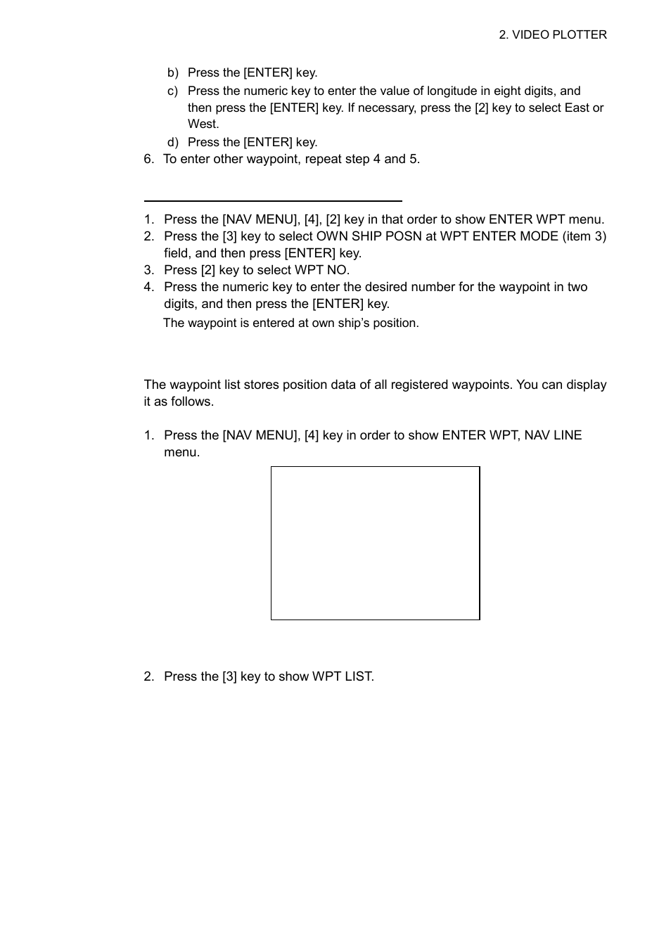 2 waypoint list | Furuno RP-25 User Manual | Page 31 / 48