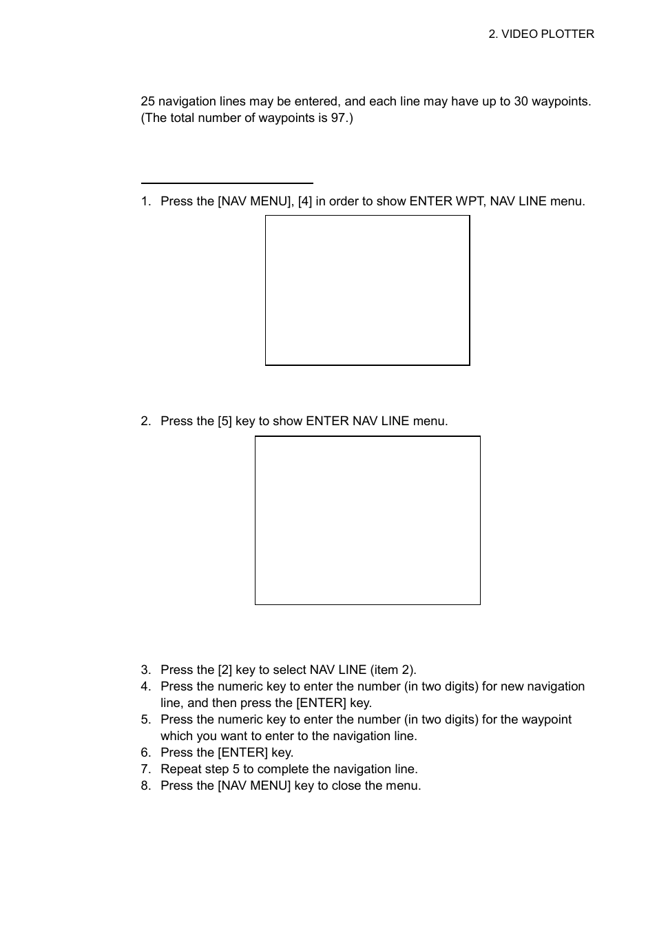 8 navigation lines, 1 entering navigation line | Furuno RP-25 User Manual | Page 35 / 48