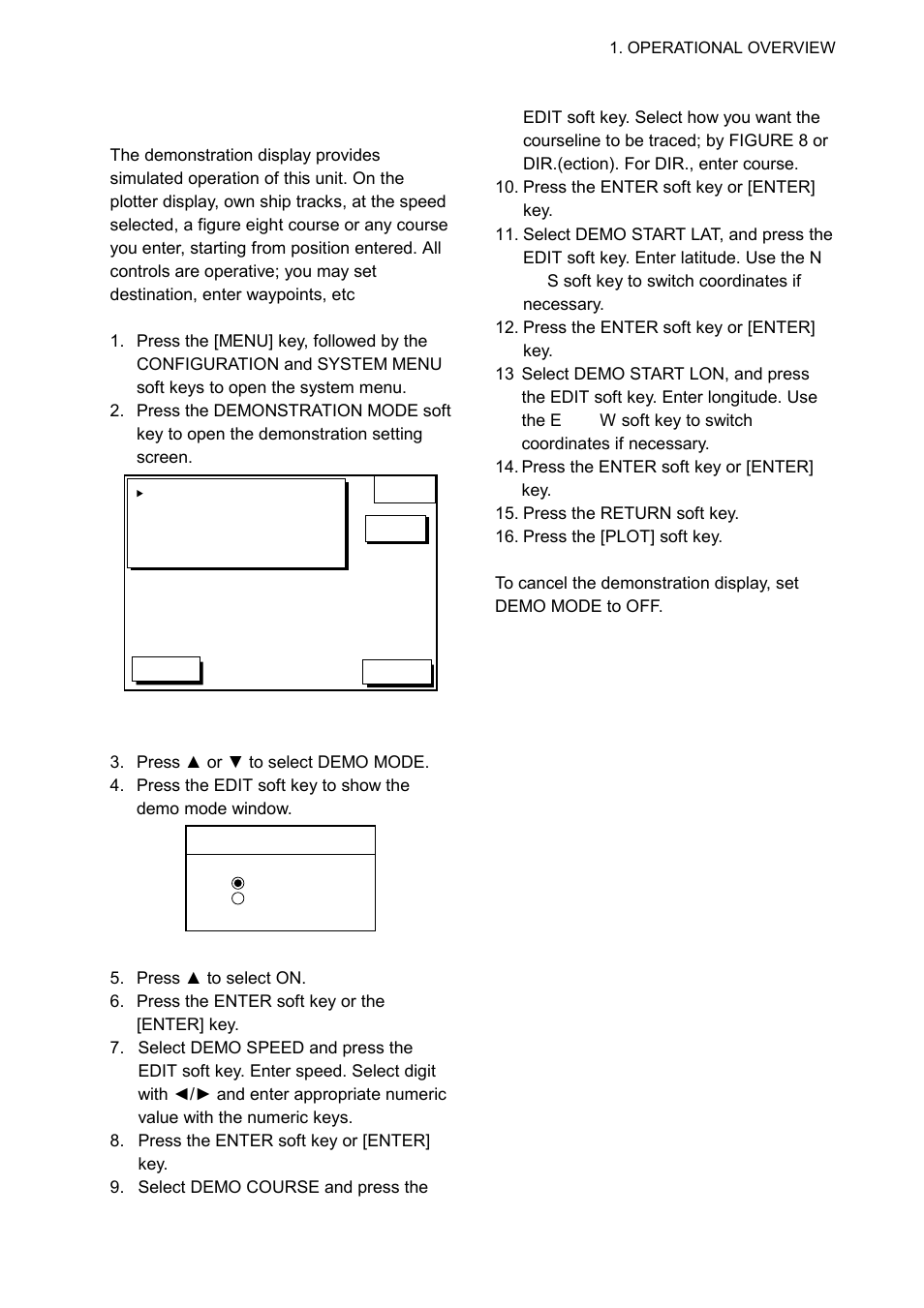 9 demonstration display | Furuno GP-1850W User Manual | Page 15 / 98